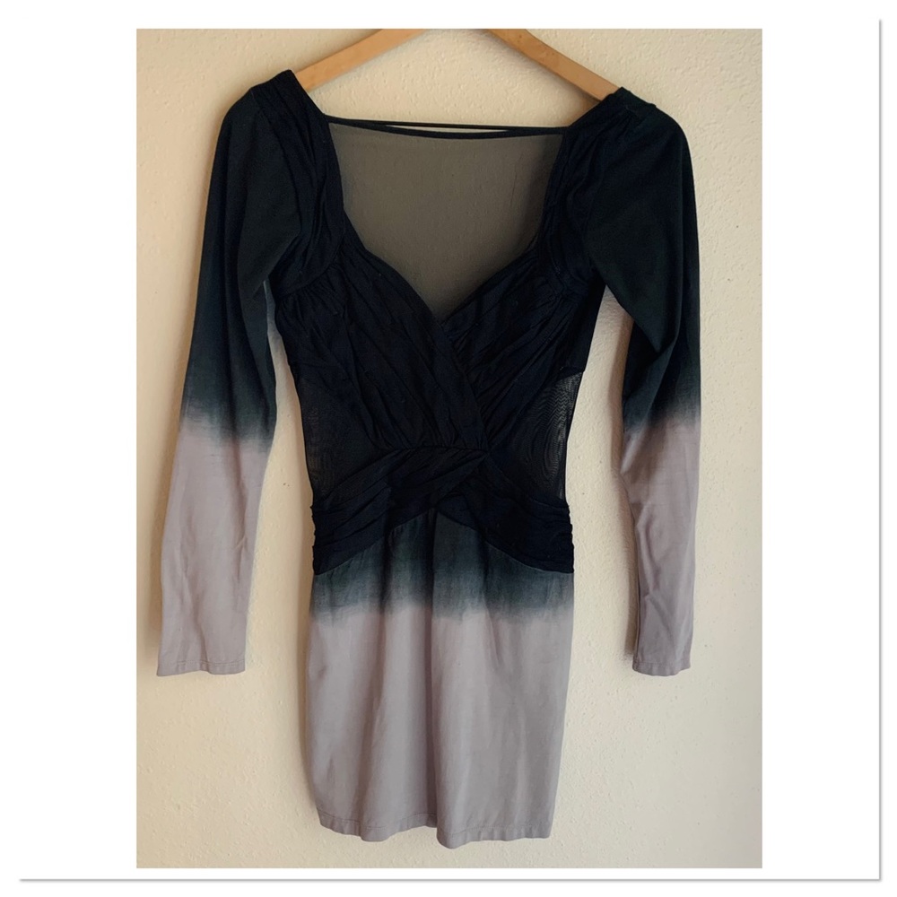 Revolve Stylestalker 90210 Dip Dye Mini Dress Black Gradient Size 4